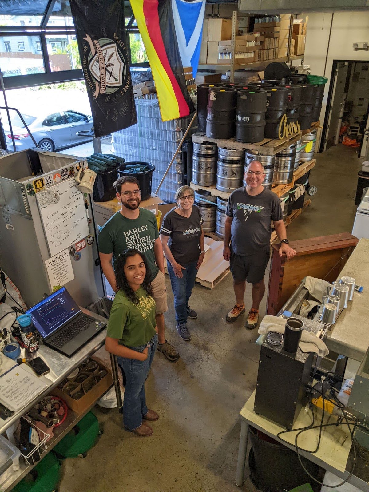 Scientists at a brewery