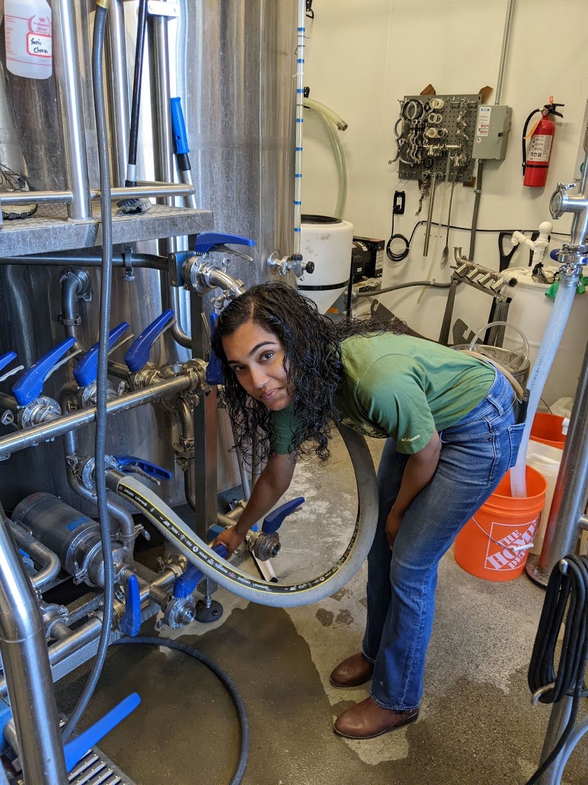 One of our scientists hands on during the brewing process.